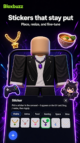 BloxBuzz Roblox shirt maker — stickers and 3D avatar clothing editor on Android